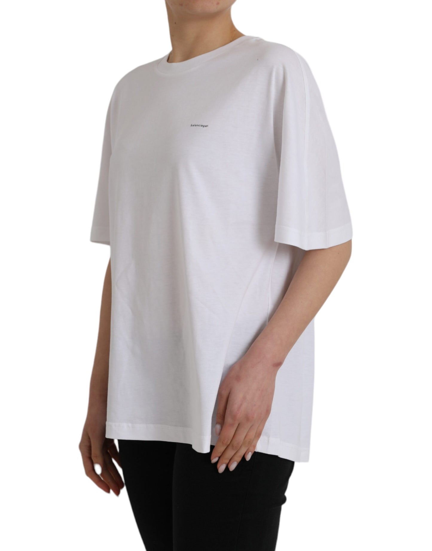 Balenciaga Vit Bomull Rund Halsad Kortärmad T-shirt