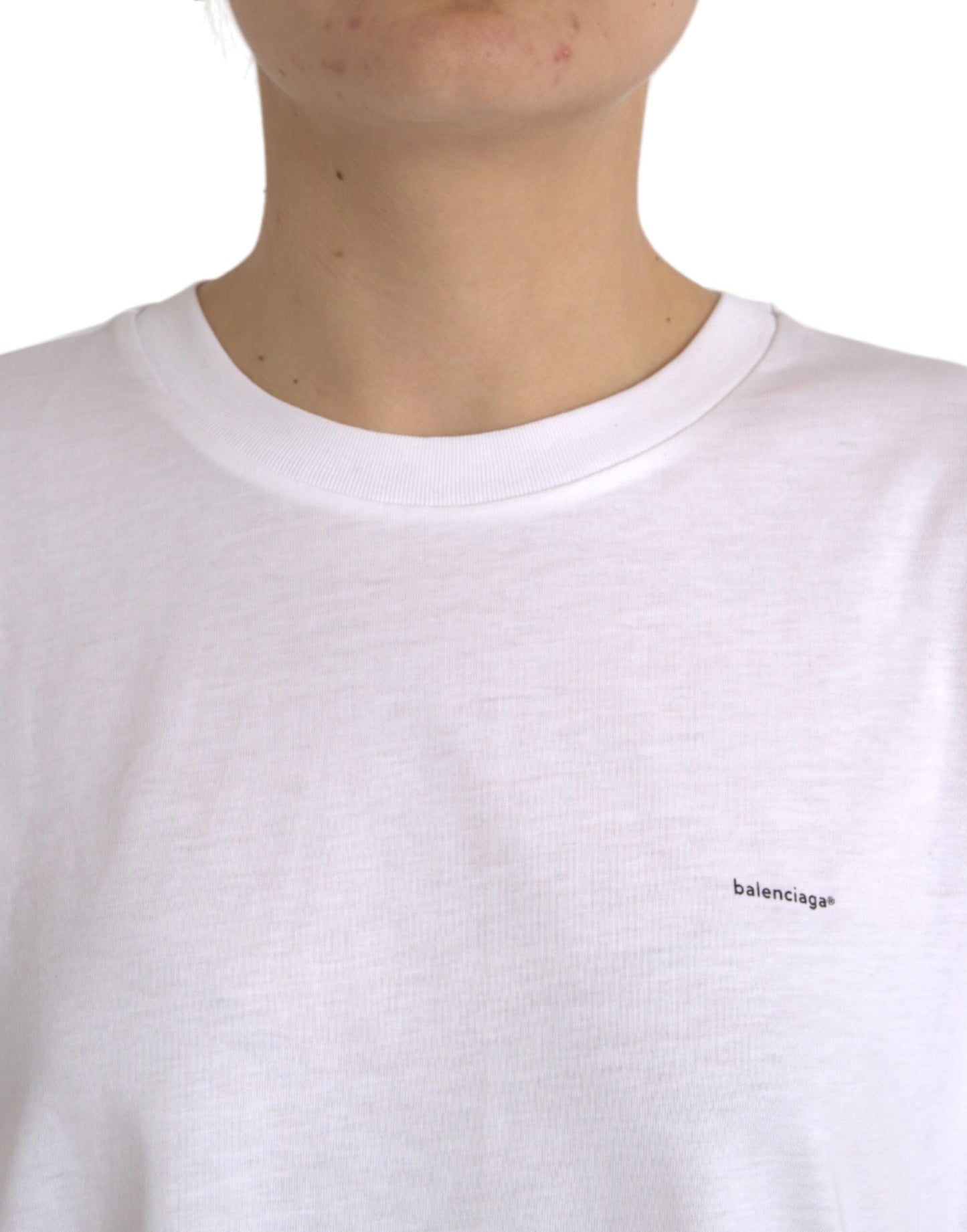 Balenciaga Vit Bomull Rund Halsad Kortärmad T-shirt