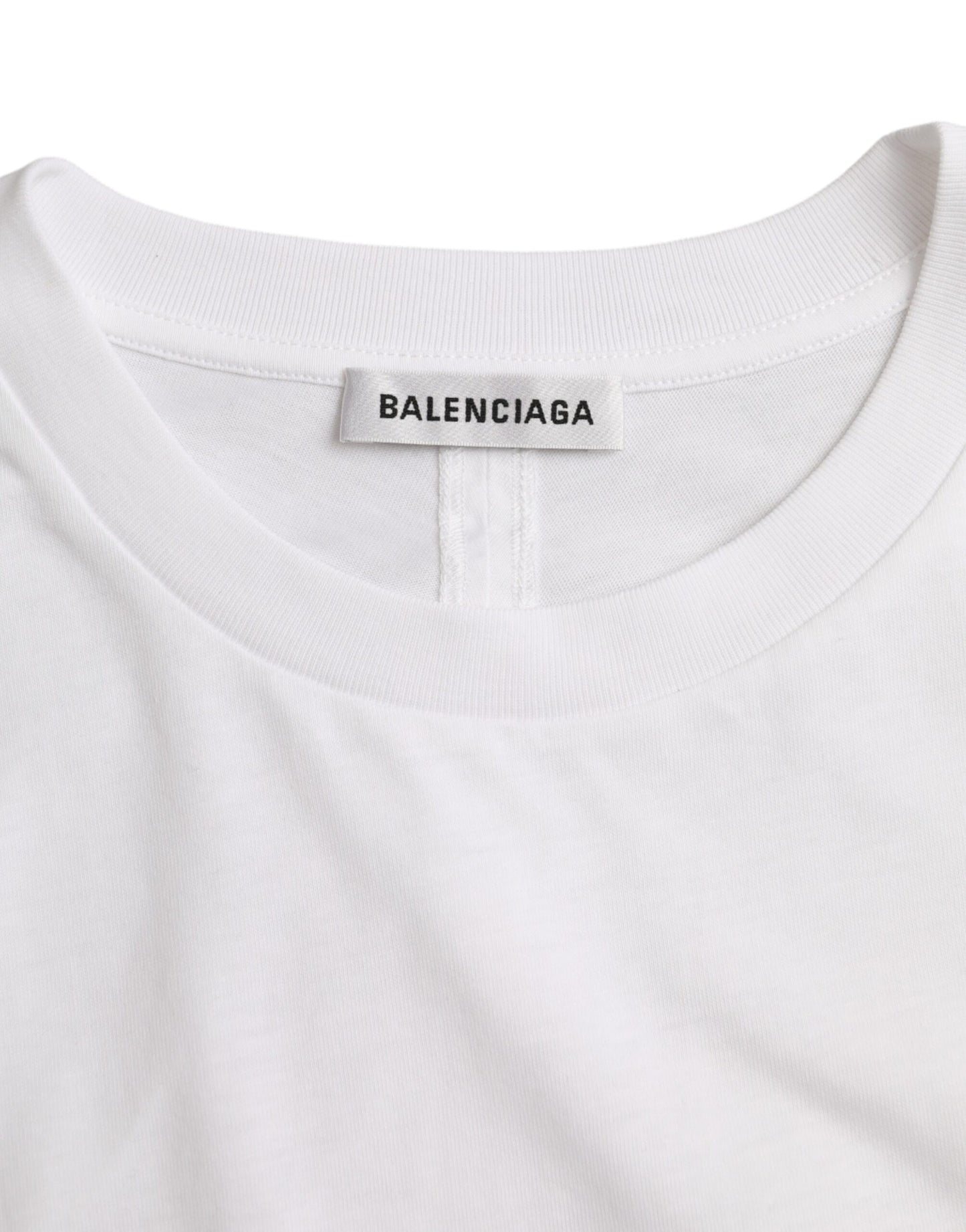 Balenciaga Vit Bomull Rund Halsad Kortärmad T-shirt