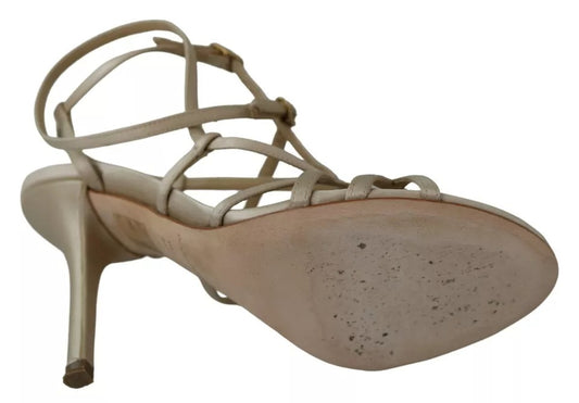Dolce & Gabbana Gull Silke Ankelrem Hæler Sandaler Sko