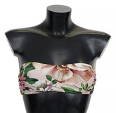 Dolce & Gabbana Rosa Blommig Baddräkt Strandbikiniöverdel