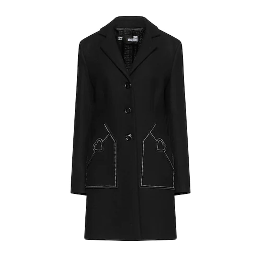 Love Moschino svart ullkappa för kvinnor