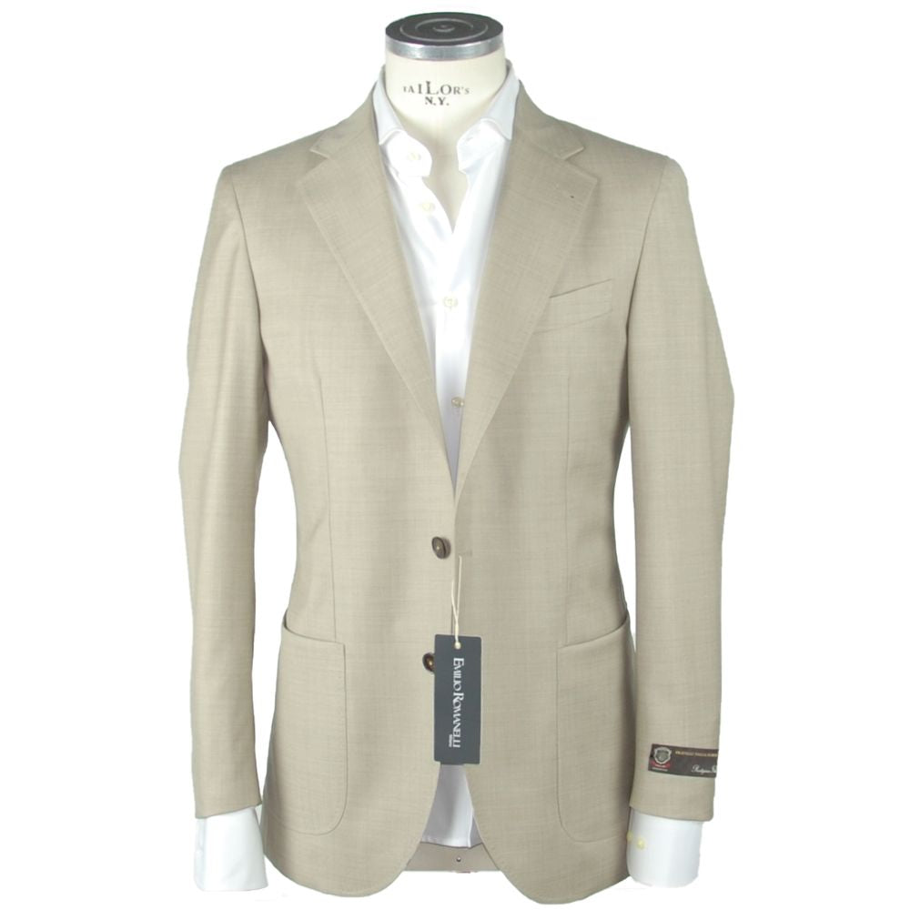 Beige ullblazer for menn