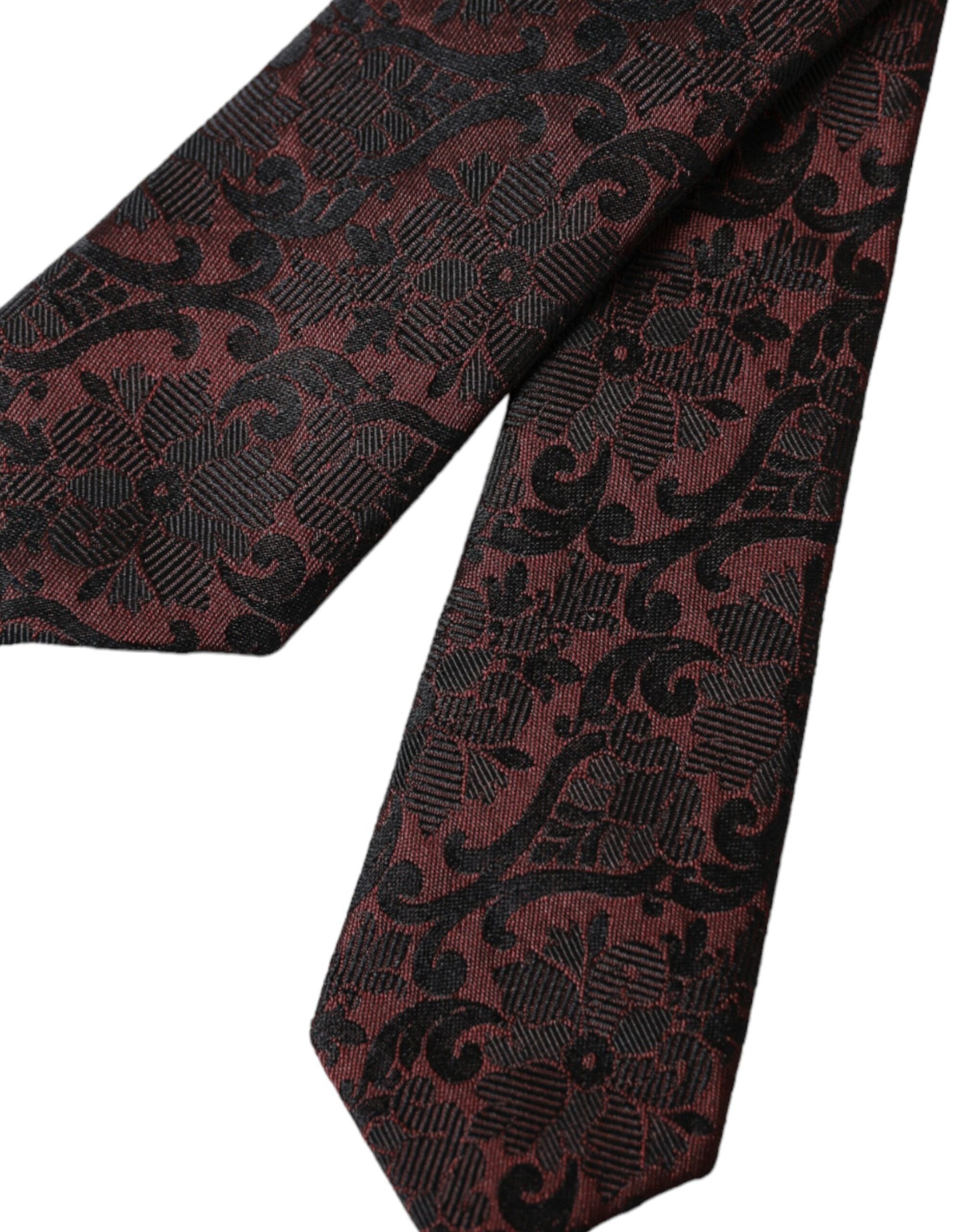 Dolce & Gabbana Maroon Floral Fantasy Justerbar Sidenslips Herr