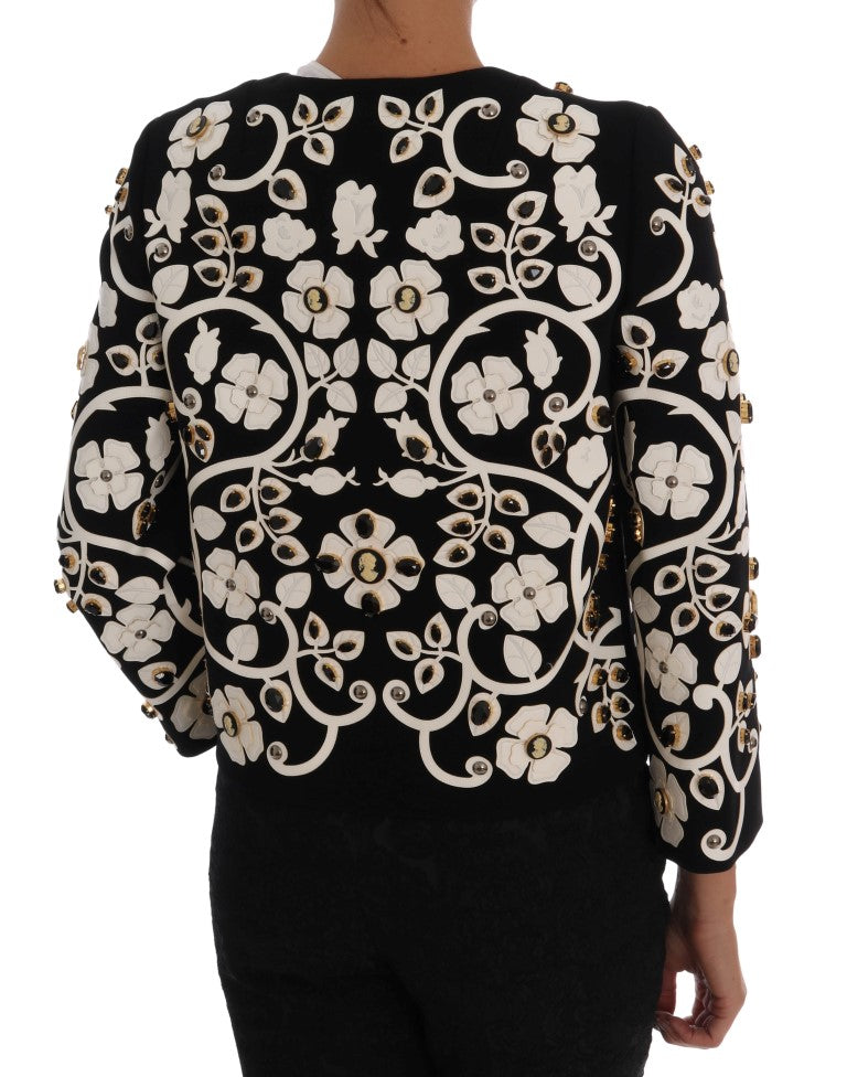Dolce & Gabbana svart barock blommig kristalljacka