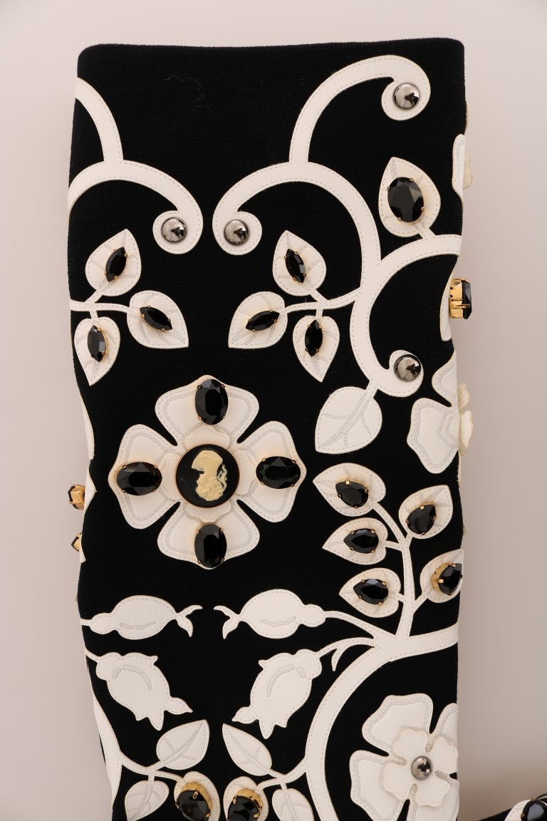 Dolce & Gabbana svart barock blommig kristalljacka