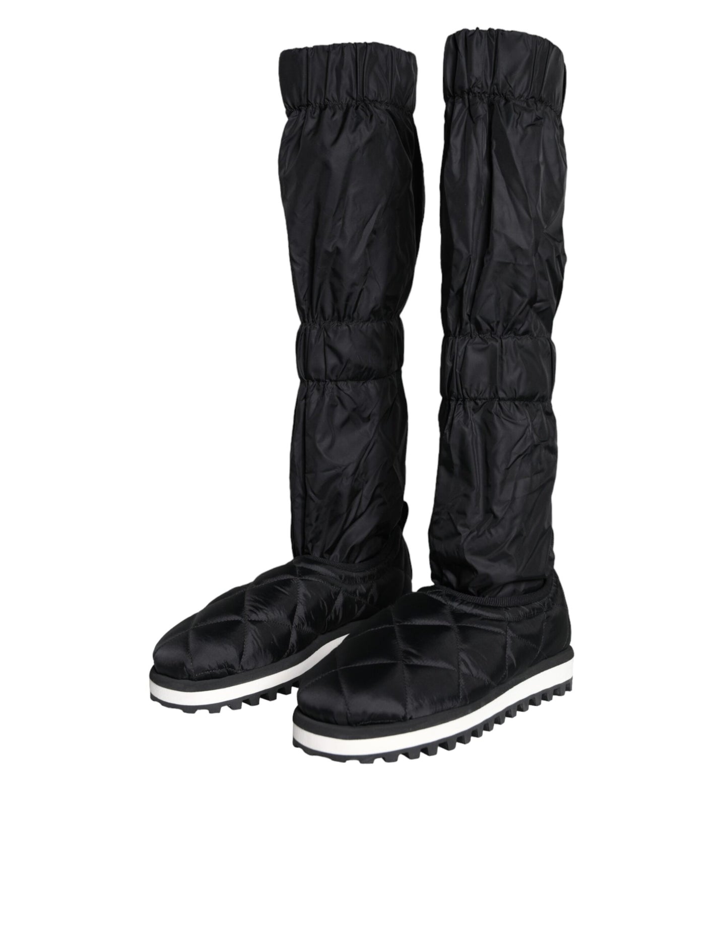 Dolce & Gabbana Svarte Vatterte Høye Støvler Sneakers Sko