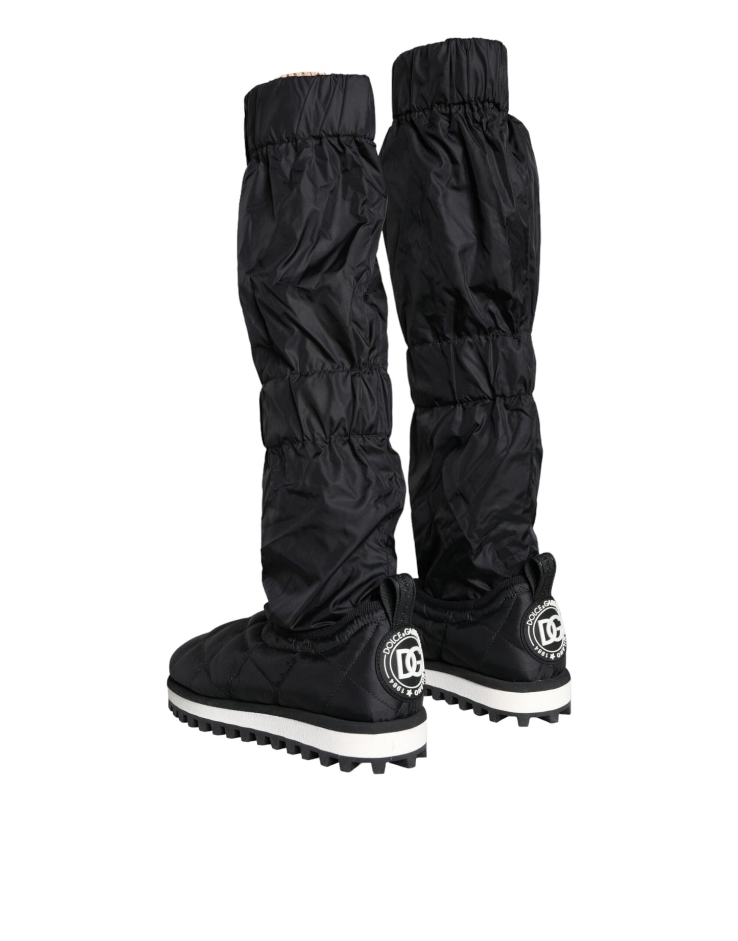 Dolce & Gabbana Svarte Vatterte Høye Støvler Sneakers Sko