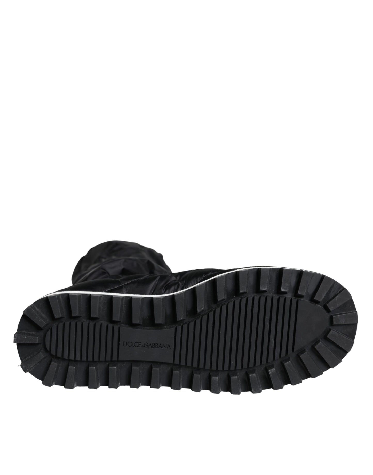 Dolce & Gabbana Svarte Vatterte Høye Støvler Sneakers Sko