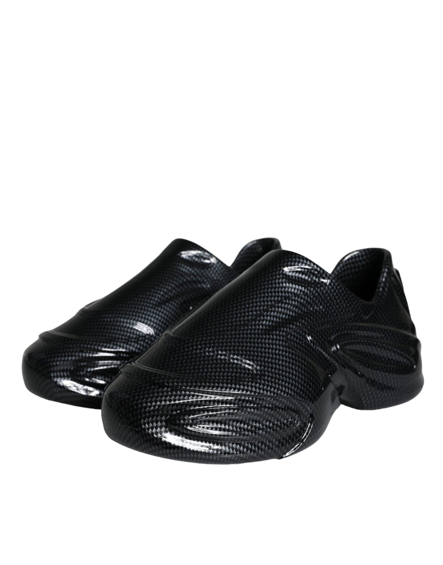 Dolce & Gabbana Svarte Foiled Rubber Toy Lave Sneakers Herre Sko