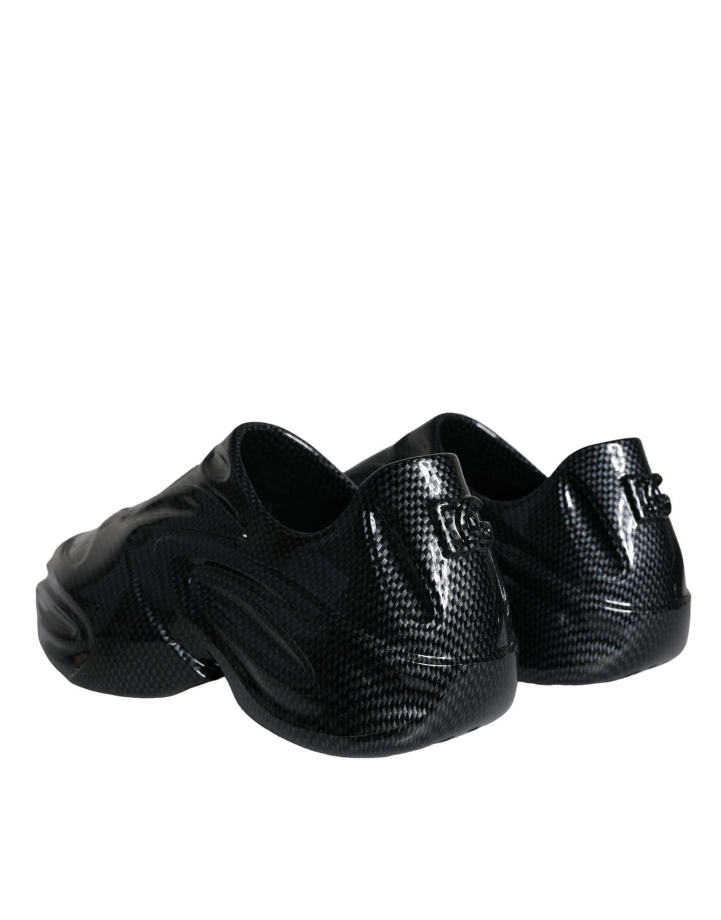 Dolce & Gabbana Svarte Foiled Rubber Toy Lave Sneakers Herre Sko