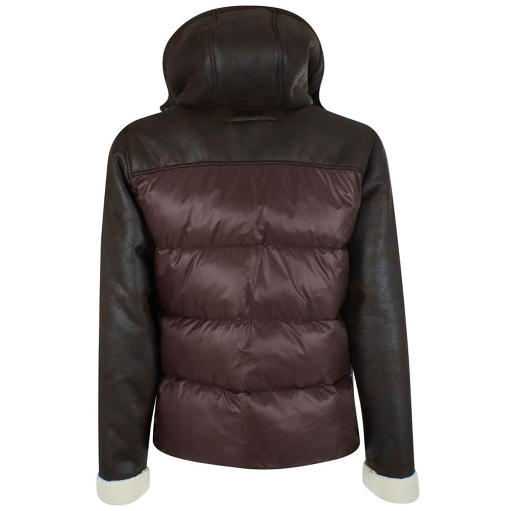 Yes Zee brun nylon vattert herrejakke