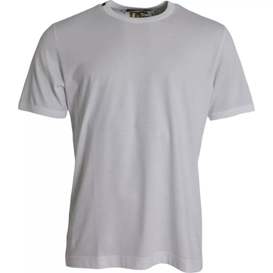 Dolce & Gabbana Vit bomulls-t-shirt med rund hals och korta ärmar