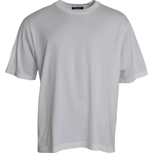 Dolce & Gabbana Vit bomulls-t-shirt med rund hals och kort ärm