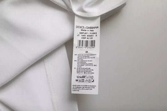 Dolce & Gabbana Vit bomulls-t-shirt med rund hals och kort ärm