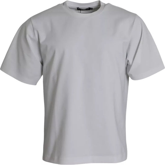 Dolce & Gabbana Vit bomulls-t-shirt med rund hals och kort ärm