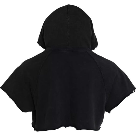 Dolce & Gabbana Svart bomulls-t-shirt med korta ärmar och huva