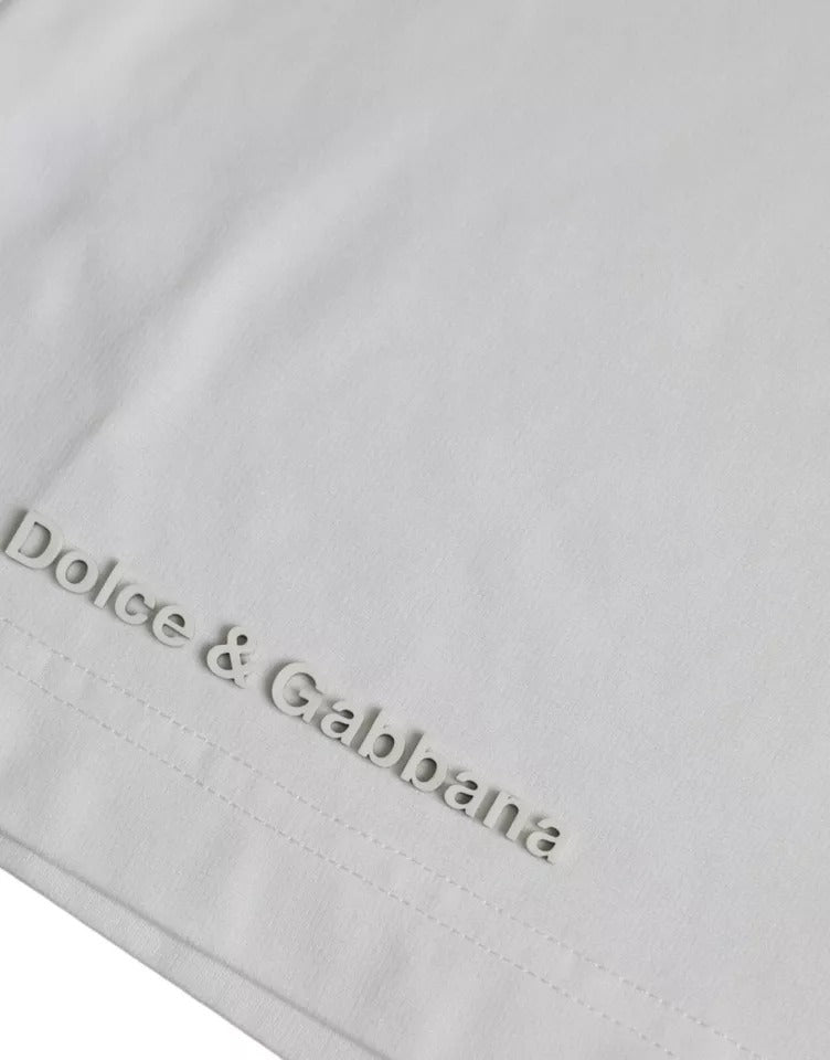 Dolce & Gabbana Vit Logotyp Rund Hals Kortärmad T-shirt