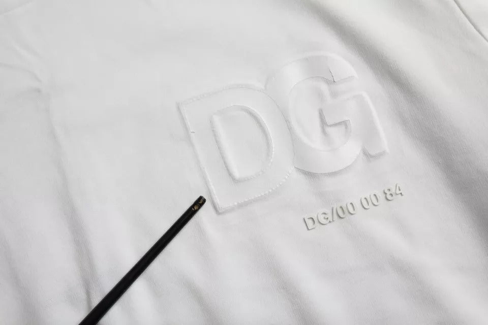 Dolce & Gabbana Vit Logotyp Rund Hals Kortärmad T-shirt