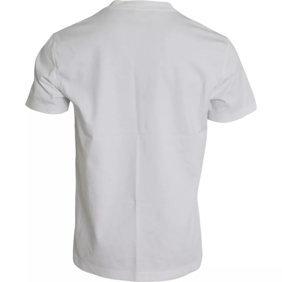 Dolce & Gabbana Vit Logotyp Rund Hals Kortärmad T-shirt