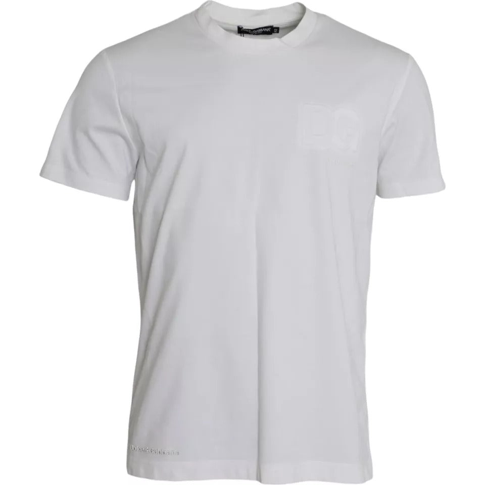 Dolce & Gabbana Vit Logotyp Rund Hals Kortärmad T-shirt