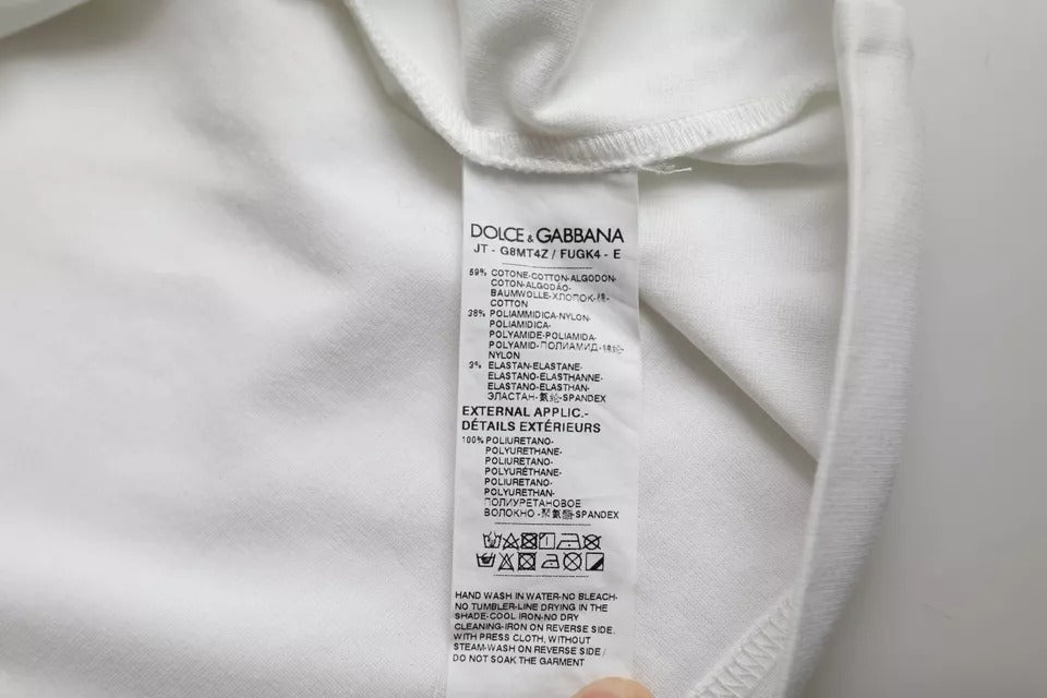 Dolce & Gabbana Vit Logotyp Rund Hals Kortärmad T-shirt