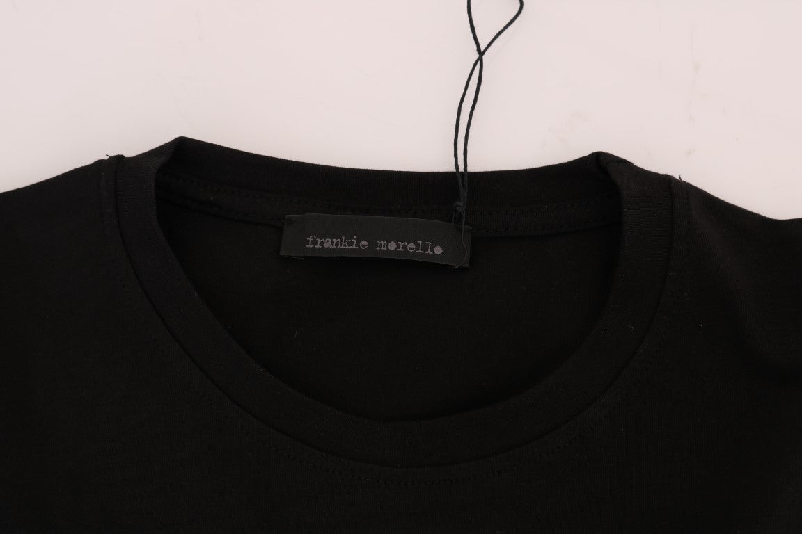 Frankie Morello svart bomull RIDERS rund hals t-shirt