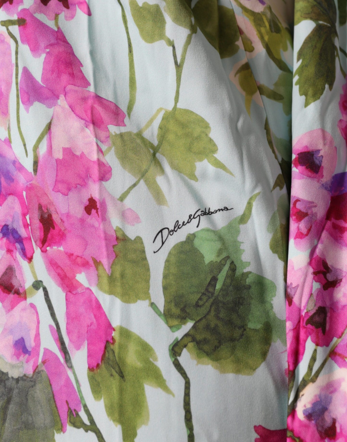 Dolce & Gabbana Flerfärgad Blommig Sidenklänning i Stretchig Silk Wrap