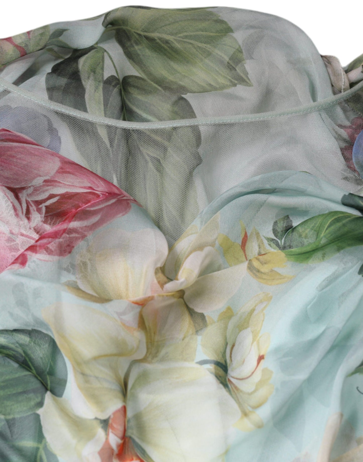 Dolce & Gabbana flerfarget blomstermønster silke lang kjole