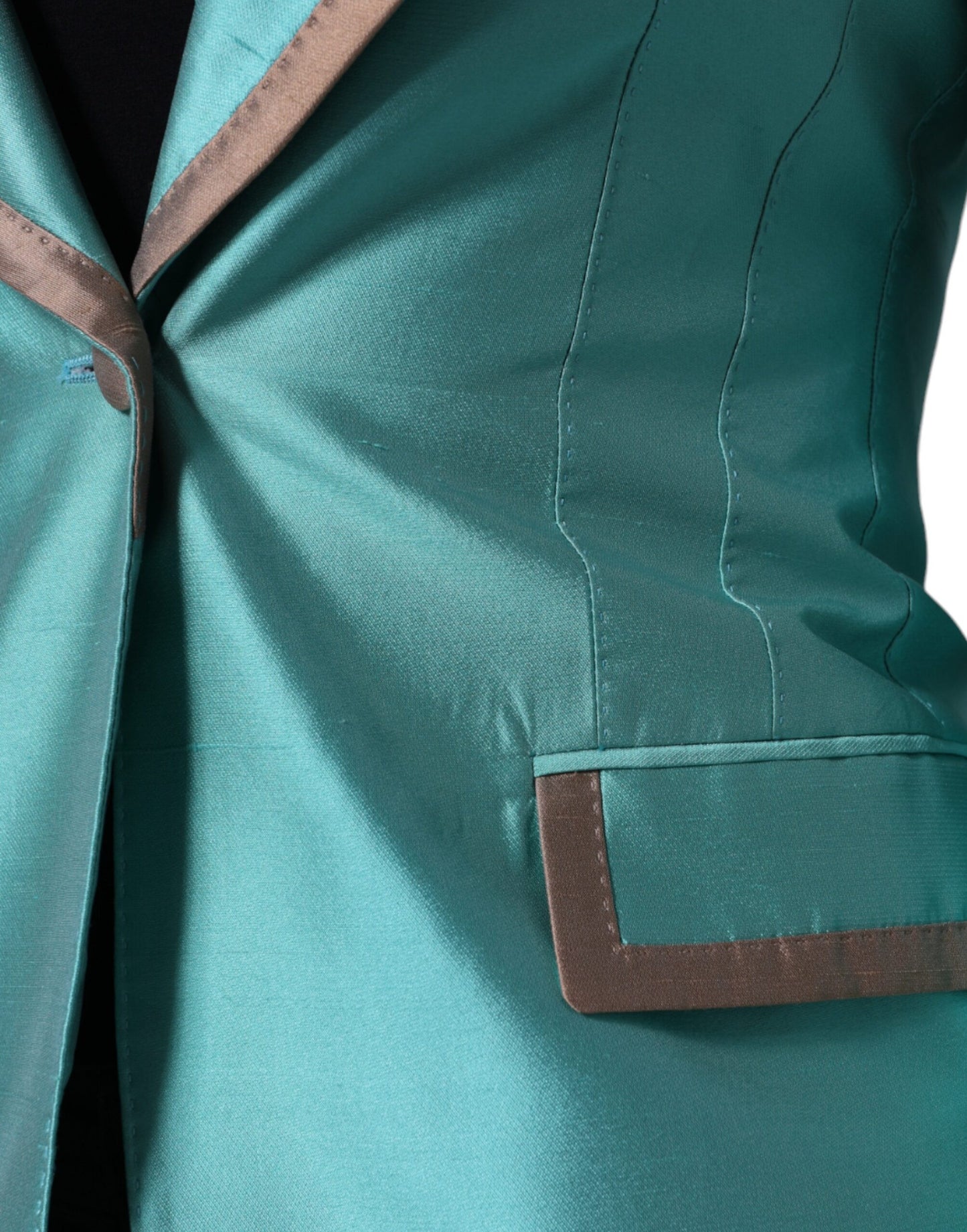 Dolce & Gabbana Metallic Grön Enkelknäppt Kavaj