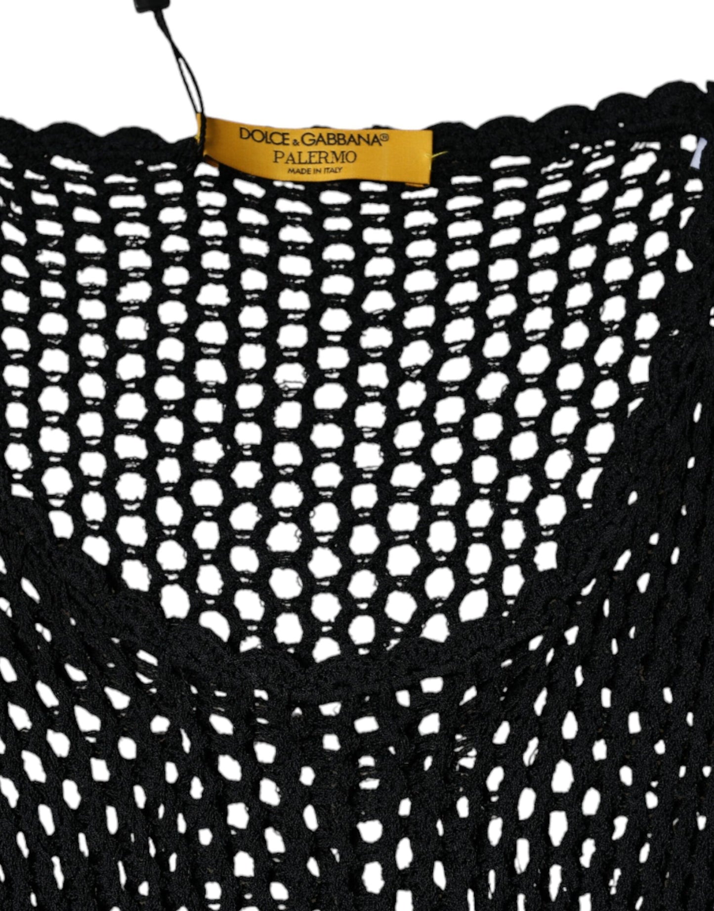 Dolce & Gabbana Svart Mesh Gjennomsiktig Ermeløs Tanktopp
