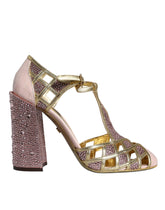 Dolce & Gabbana Rosa Strass Krystaller T-Stropp Sandaler Sko