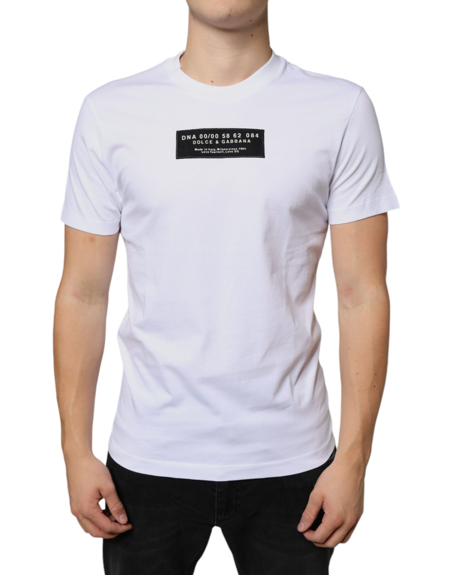 Dolce & Gabbana Vit bomull DG Applikation Casual T-shirt