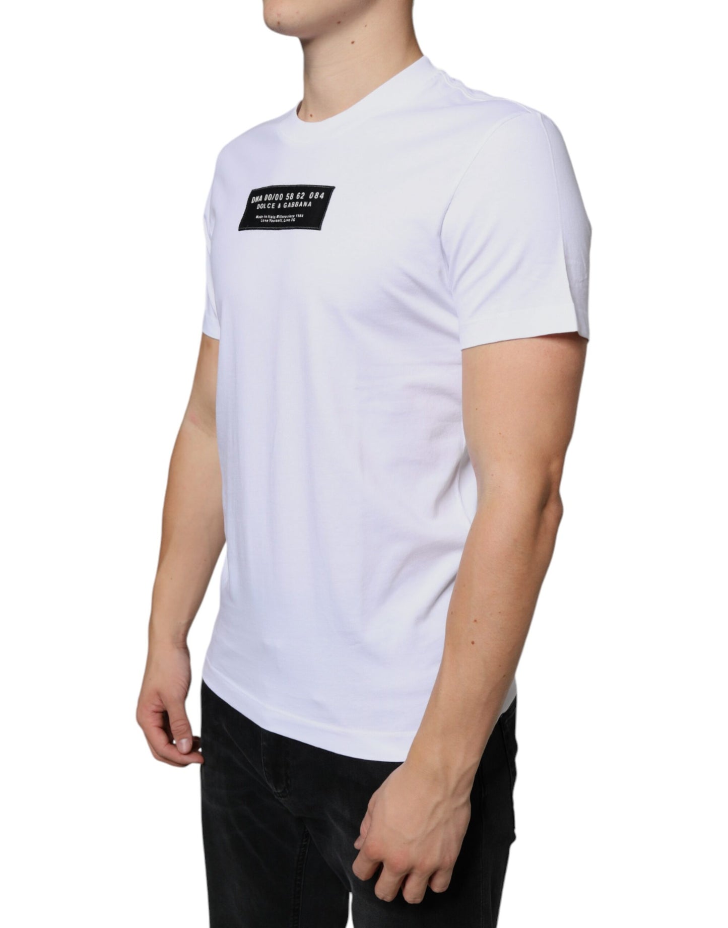 Dolce & Gabbana Vit bomull DG Applikation Casual T-shirt