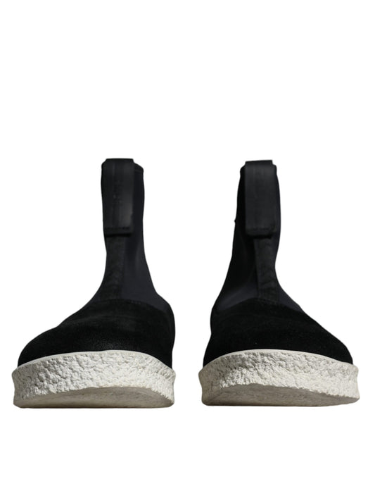 Alexander McQueen Svarta Vita Neopren Takeshi Mid Vadstövlar Skor