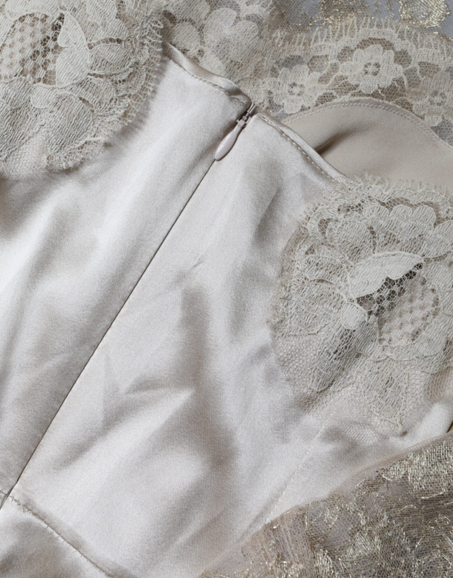 Dolce & Gabbana Gull Blomsterblonder A-linje Skjede Minikjole