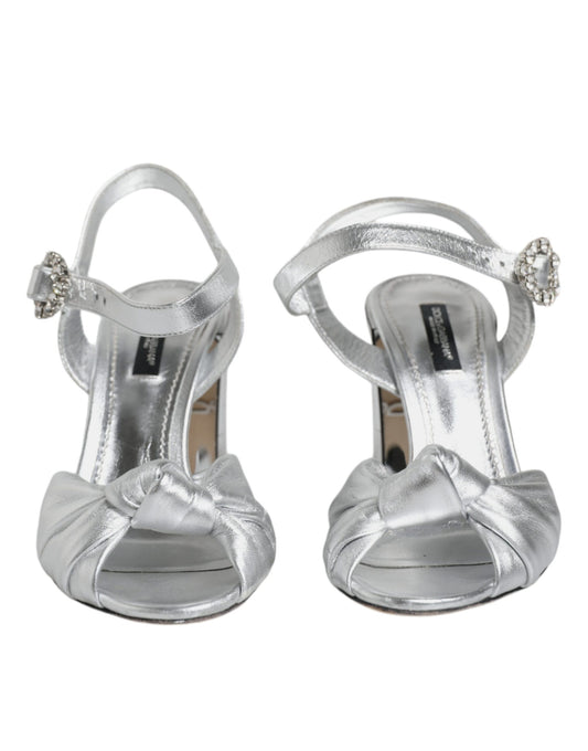 Dolce & Gabbana Silver Spegelklackade KEIRA Sandaler Skor