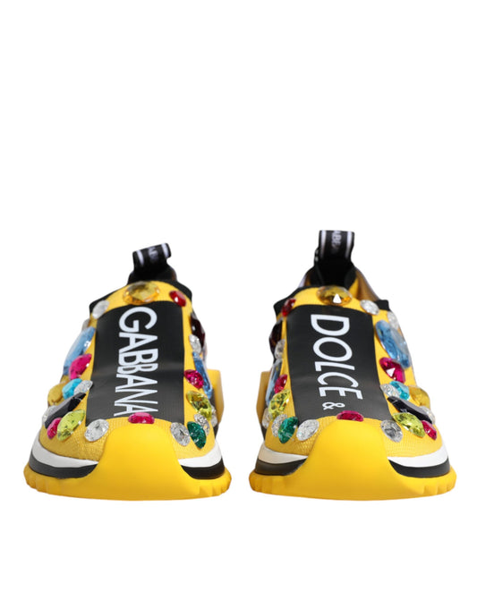 Dolce & Gabbana Gule Sorrento Krystaller Lave Sneakers Sko