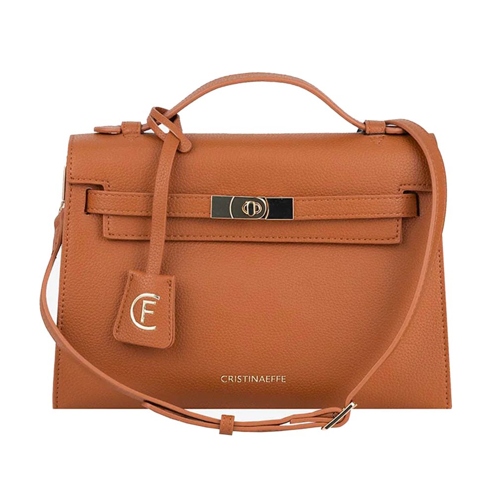 Brun crossbody-veske i kunstskinn til dame