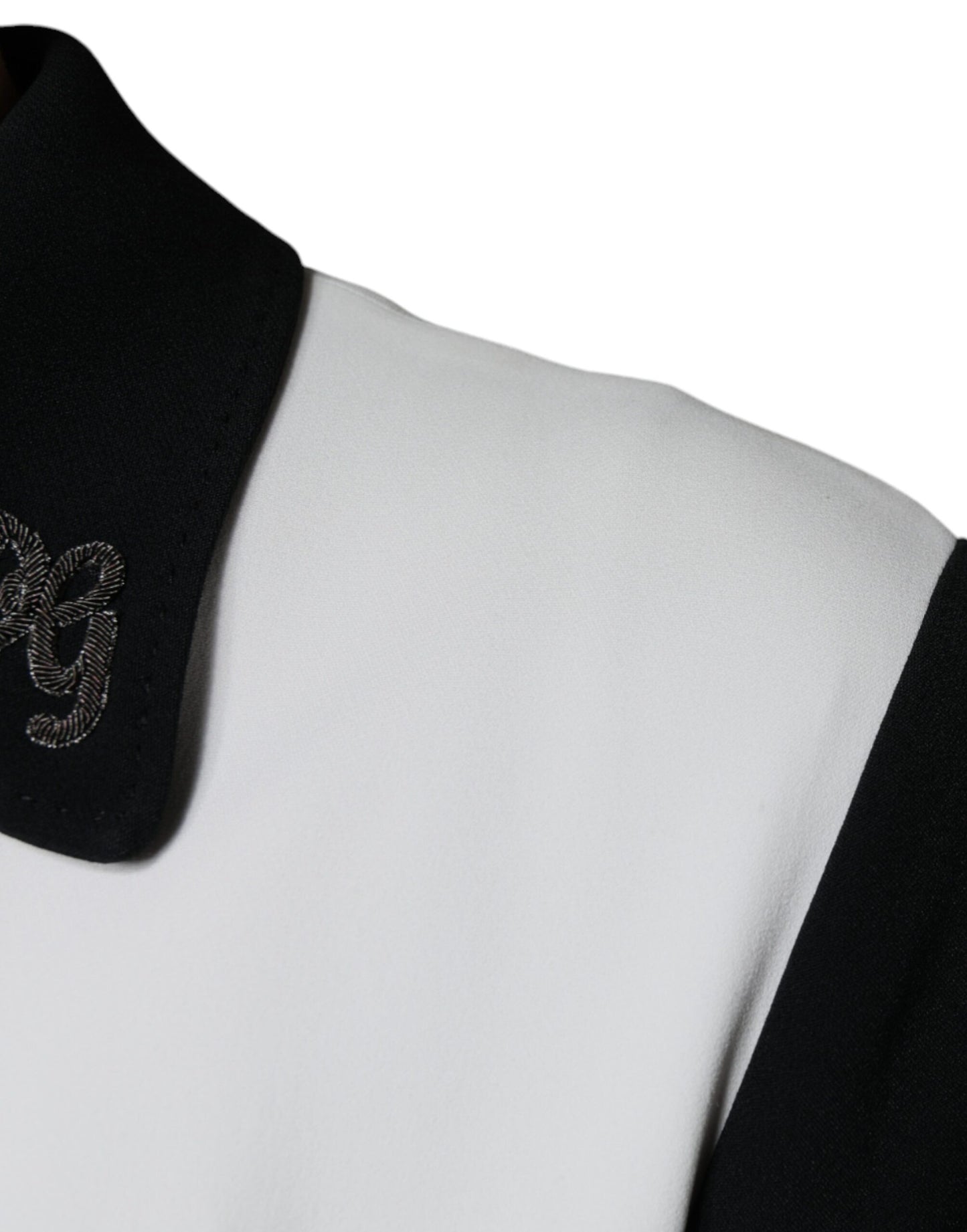Dolce & Gabbana Svartvit DG Crown Heldragkedja Blousonjacka