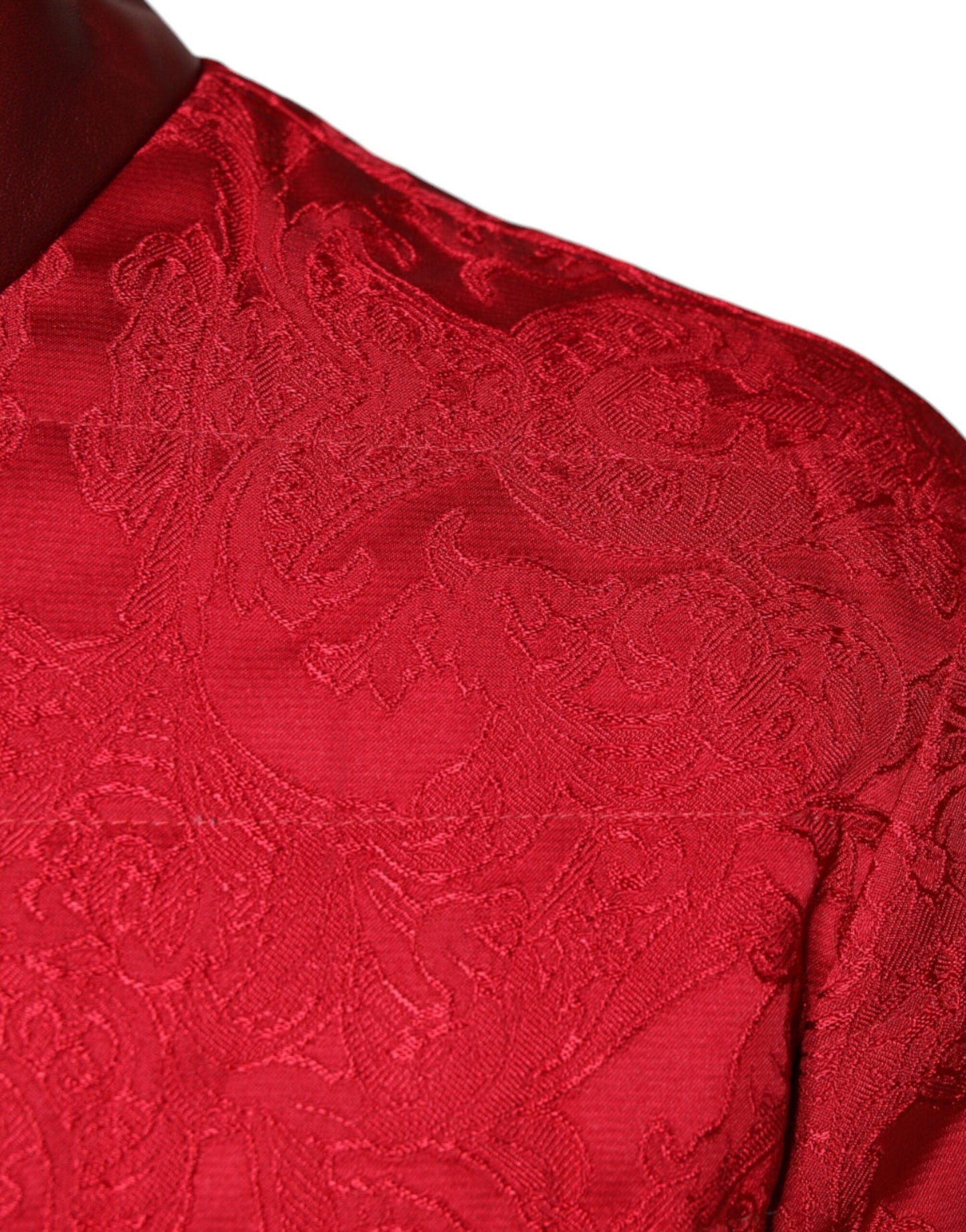 Dolce & Gabbana rød vattert bomberjakke med gullkronelogo