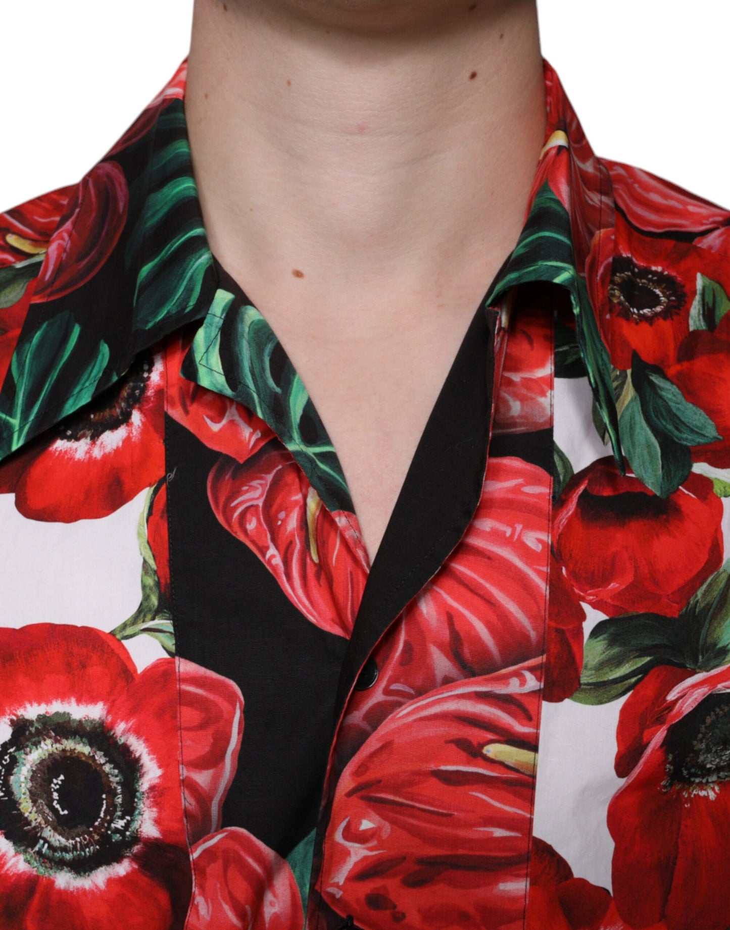Dolce & Gabbana Flerfärgad Anemone Button Down Casual Skjorta