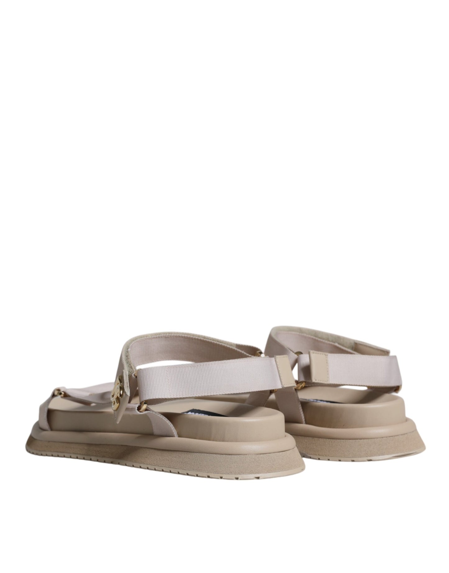 Dolce & Gabbana Beige Nappa Devotion Strap Herr Sandaler Skor