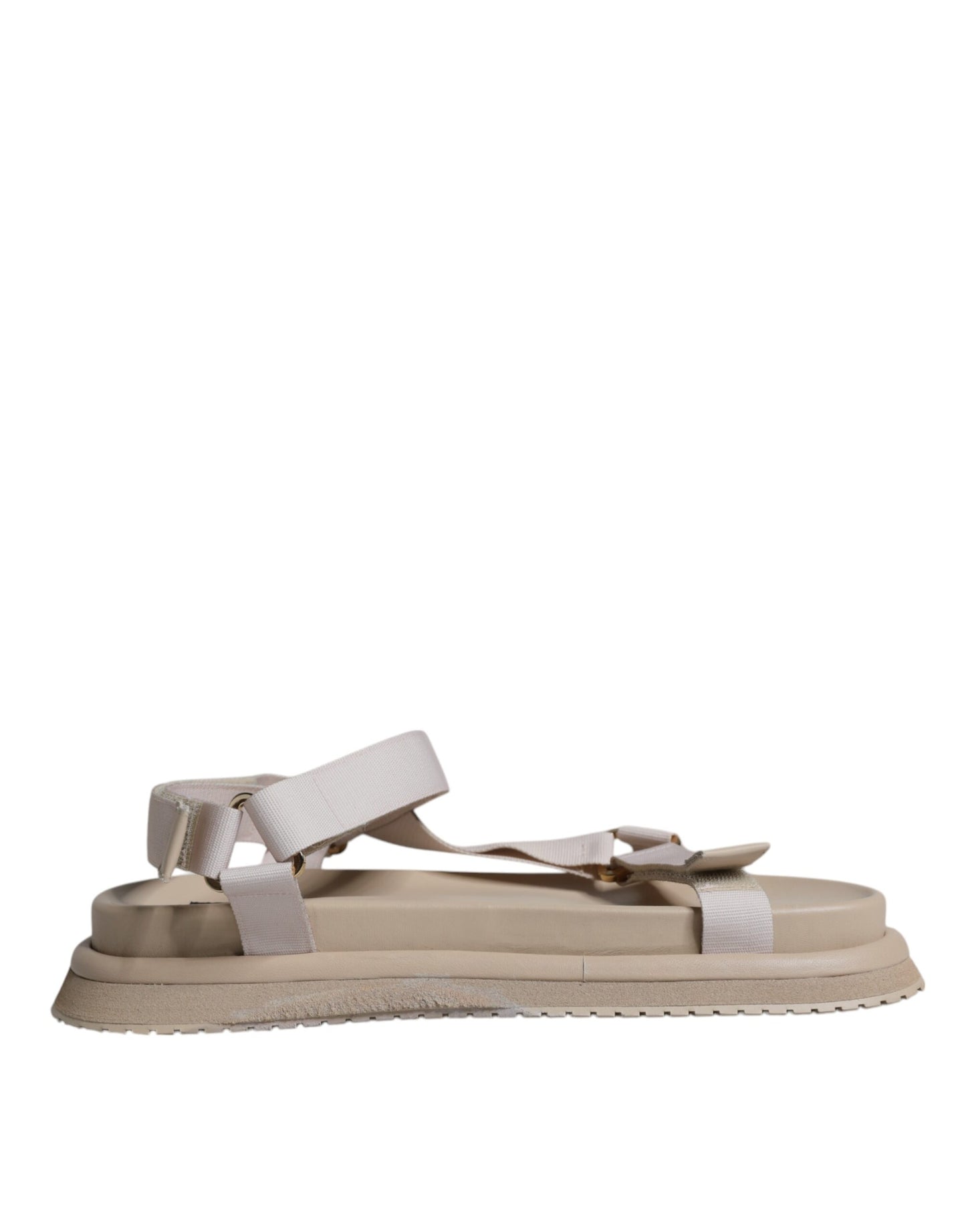 Dolce & Gabbana Beige Nappa Devotion Strap Herr Sandaler Skor