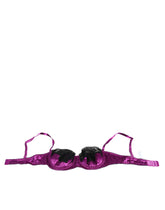 Dolce & Gabbana Purple Silk Underwired Balconette Bra Underwear