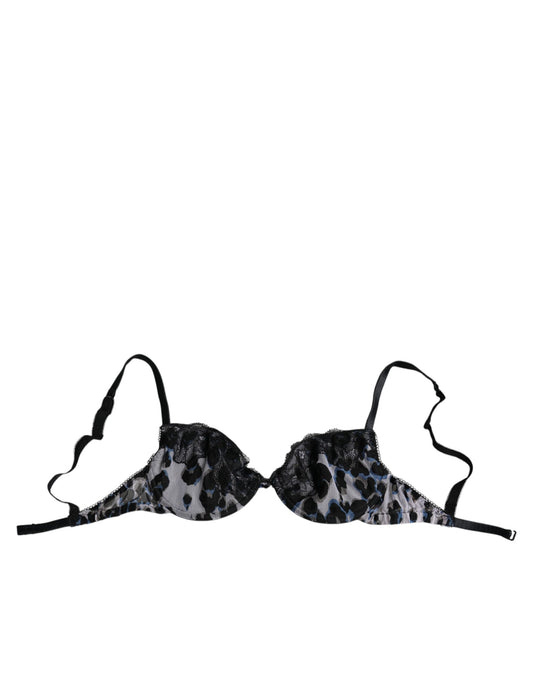 Roberto Cavalli Vit Leopardfärgad Push Up Reggiseno BH Underkläder
