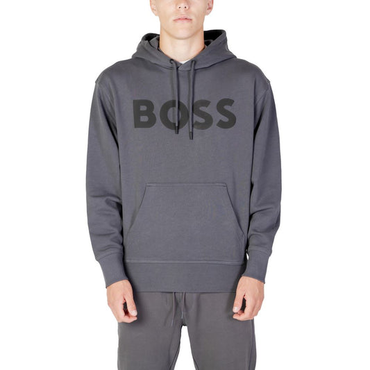 Hugo Boss Gray Cotton Hoodie