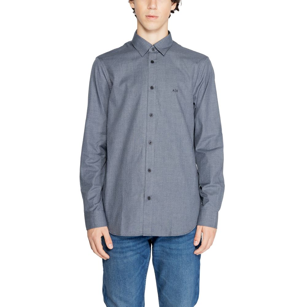 Armani Exchange blå bomullsskjorta