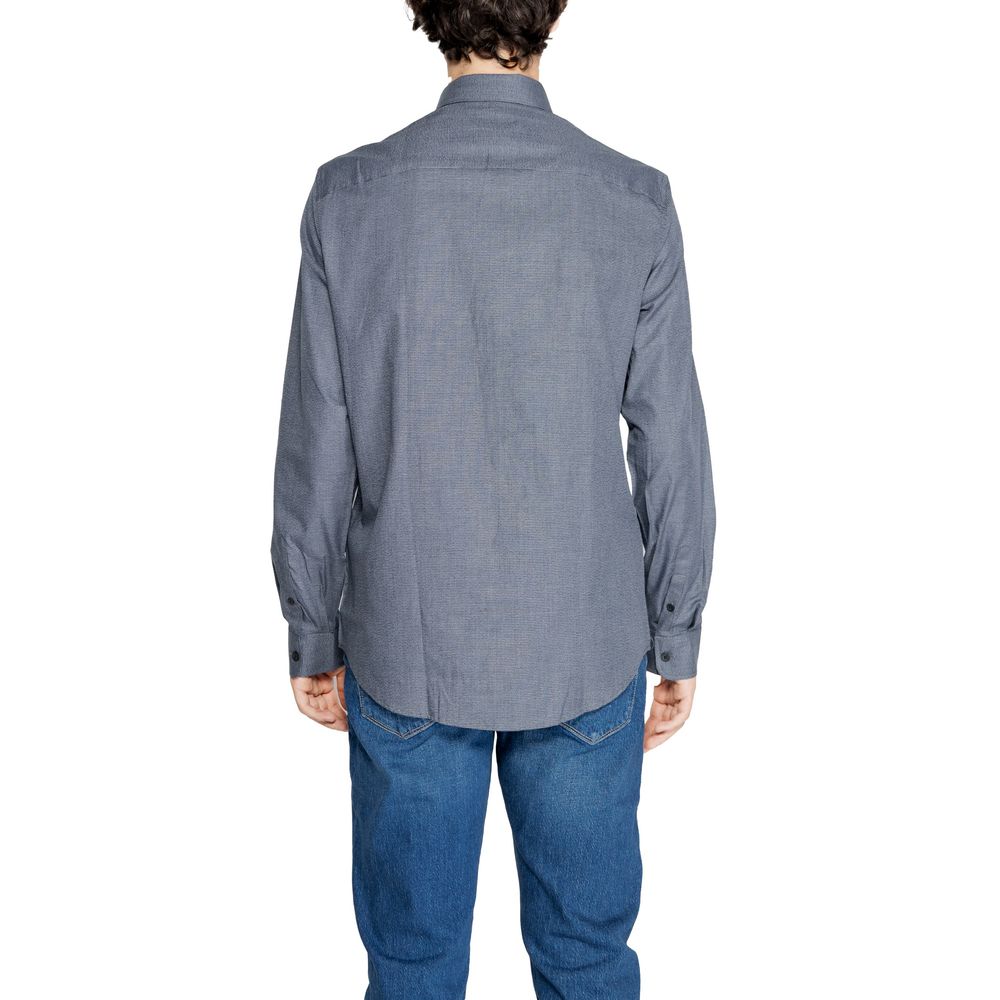 Armani Exchange blå bomullsskjorta