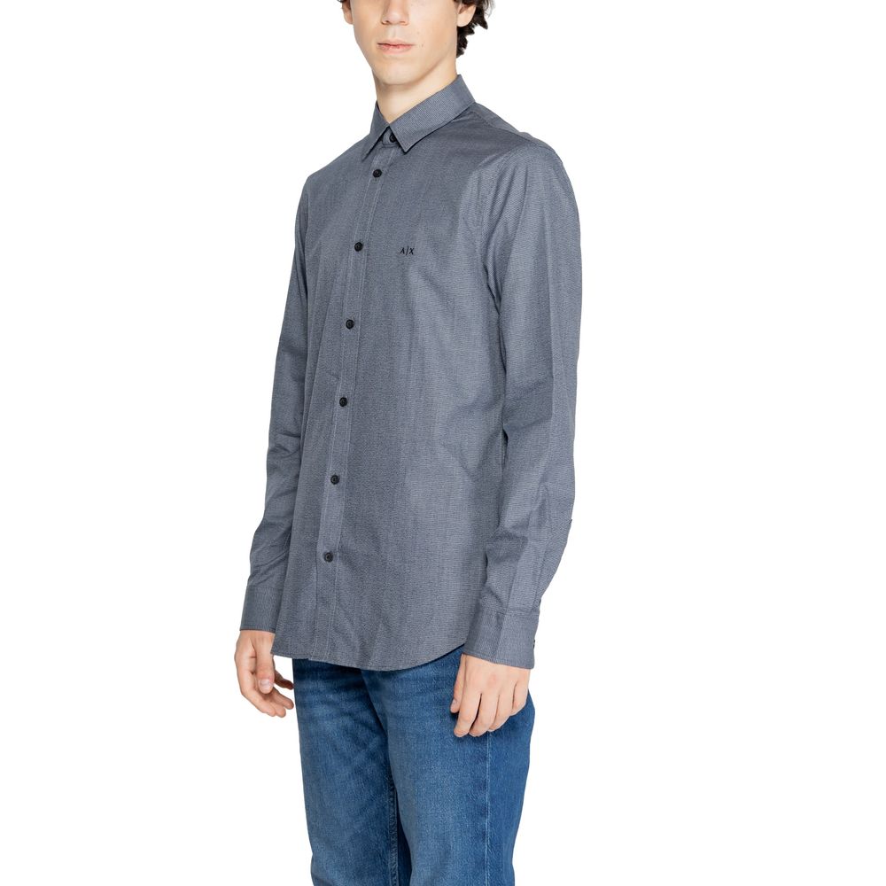 Armani Exchange blå bomullsskjorta